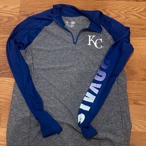 Gray and Blue KC Half Zip